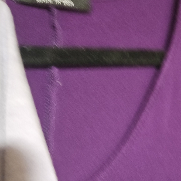 LuLaRoe Perfect Tee, Short Sleeve Tops in Purple, Lavender, and White - Picture 5 of 6